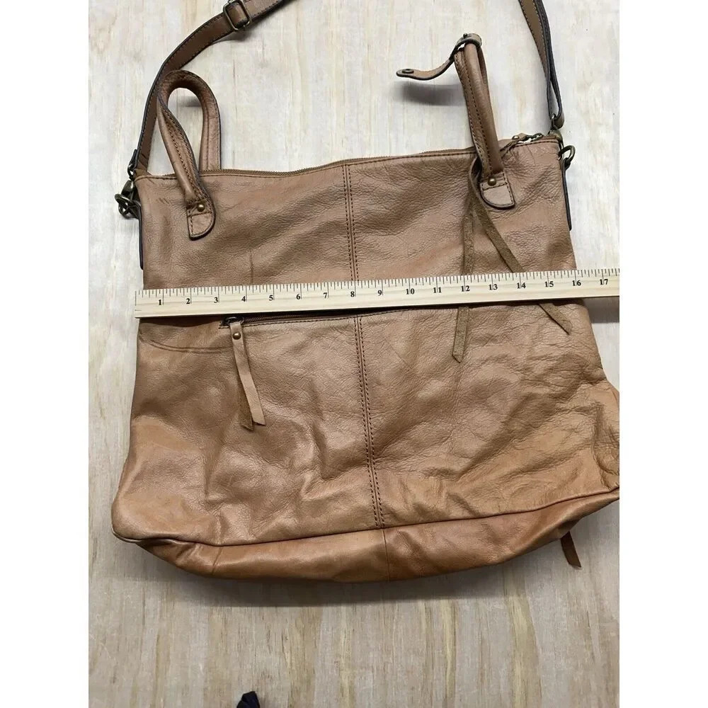 Vintage Lucky Brand Suede Brown Slouchy Hobo Large Crossbody Bag - Picture 3 of 11